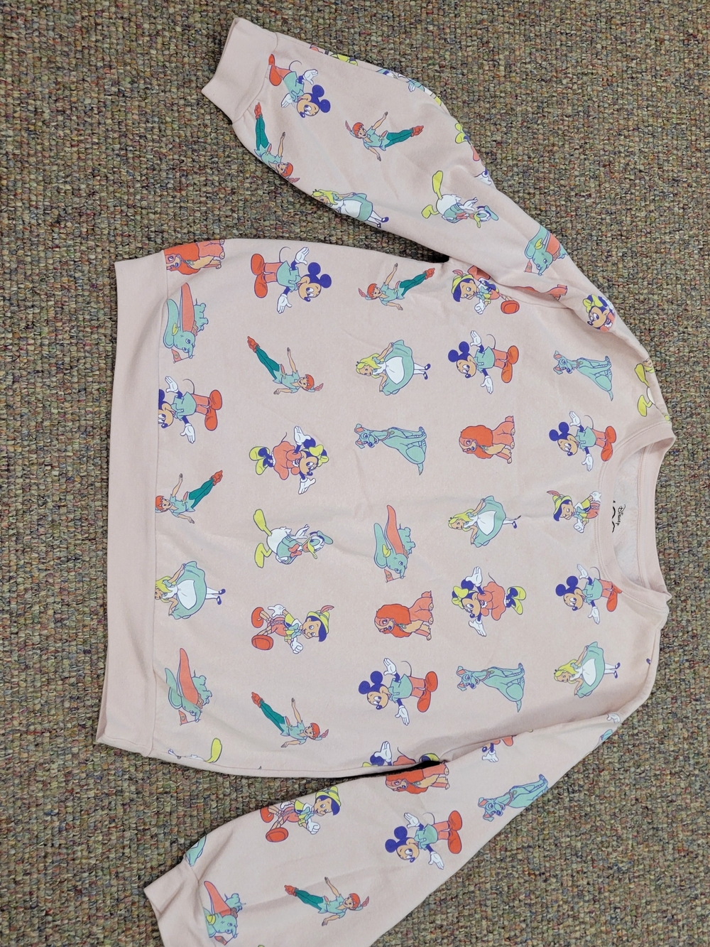 Disney Light Pink Crewneck Sweatshirt with Subtle Logo